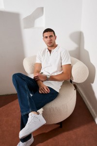 Beyaz Polo Yaka Tişört